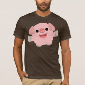 Cuddly Cartoon-Schwein-T - Shirt (Vorderseite)