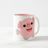 Cuddly Cartoon-Schwein-Tasse Zweifarbige Tasse (VorderseiteRechts)