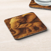 Cuddly Elephants Beverage Coaster Getränkeuntersetzer (Linke Seite)