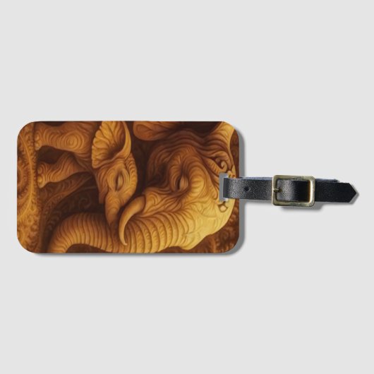 Cuddly Elephants Gepäckanhänger (Vorderseite (Horizontal))