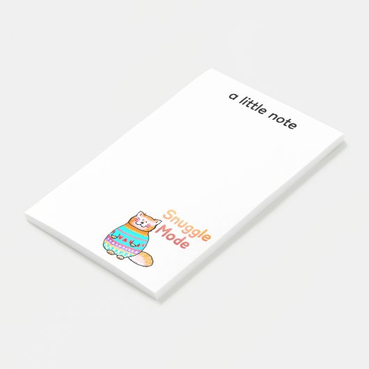 Cuddly Ginger Cat Snuggle Mode Post-it Klebezettel (angewinkelt)