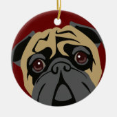 Cuddly Mops Keramik Ornament (Vorne)