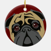 Cuddly Mops Keramik Ornament (Hinten)