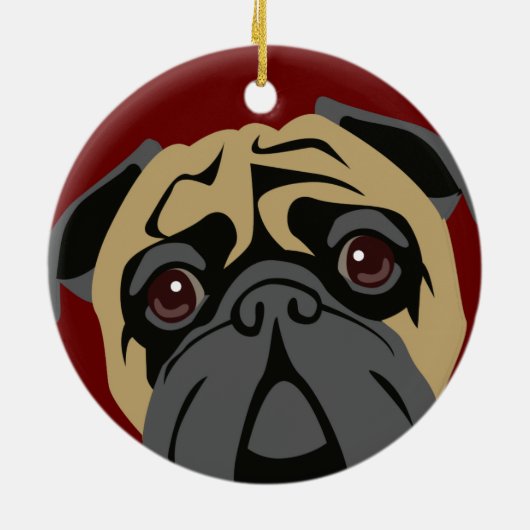 Cuddly Mops Keramik Ornament (Hinten)