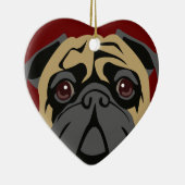 Cuddly Mops Keramikornament (Rechts)