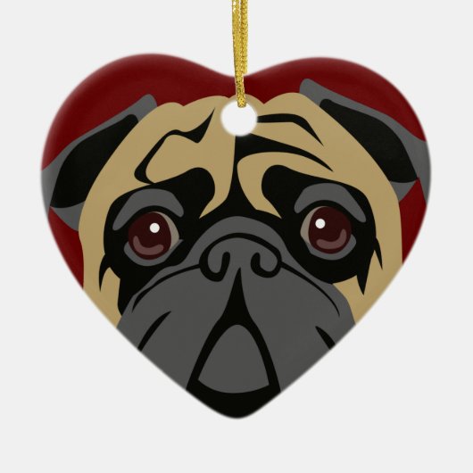 Cuddly Mops Keramikornament (Vorne)