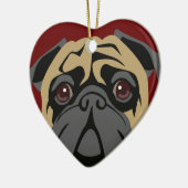 Cuddly Mops Keramikornament (Links)