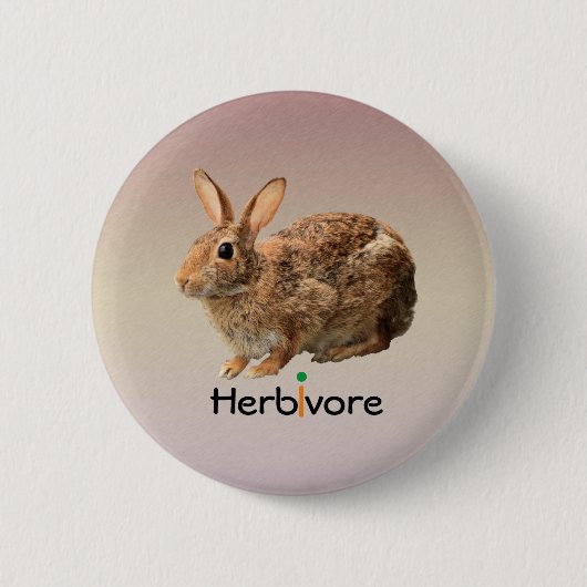 Cuddly niedliches veganes wildes Häschen-Kaninchen Button (Vorderseite)