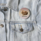 Cuddly niedliches veganes wildes Häschen-Kaninchen Button (Beispiel)
