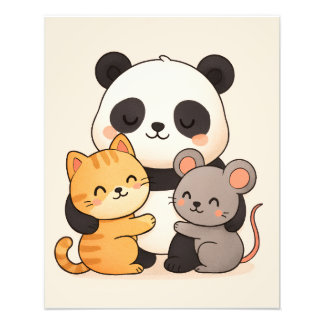 Cuddly Panda and Friends Cute Nursery  Fotodruck