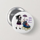 Cuddly Speck-weißes Knopf-Button Button (Vorne & Hinten)