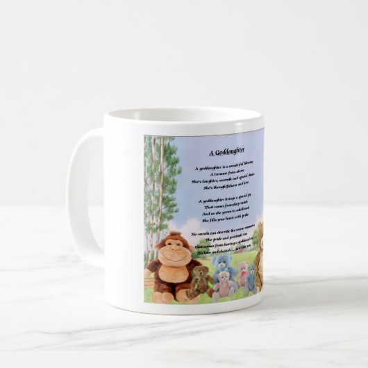 Cuddly Spielwaren-Patenttochter-Gedicht-Tasse Kaffeetasse (Vorderseite Links)