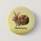 Cuddly veganer Herbivore-wildes Häschen-Gelb Button (Vorderseite)