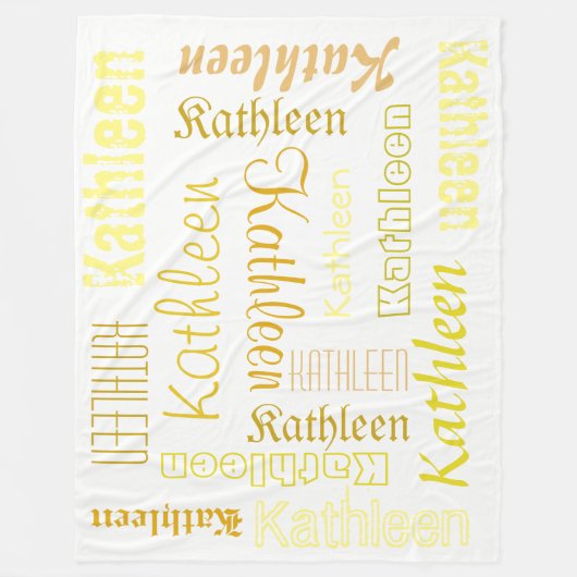 Cuddly warme Fleece personalisierte Namensdecke (Vorderseite)