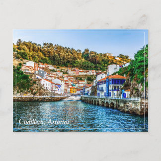 Cudillero, Fischerdorf in Asturien. Spanien. Postkarte