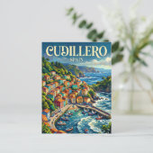 Cudillero Spanien Postkarte (Stehend Vorderseite)