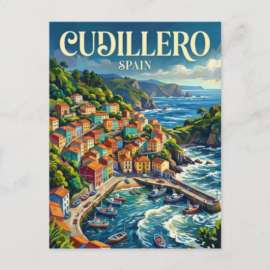 Cudillero Spanien Postkarte (Vorderseite)