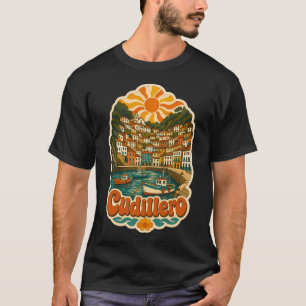 Cudillero Spanien Reise Souvenir - Retro Illustrat T-Shirt