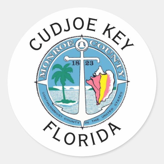 Cudjoe Key - Florida Keys Runder Aufkleber (Vorderseite)