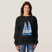 Cudjoe Key Florida Küste Nautical Segelschiff Sweatshirt (Vorne ganz)