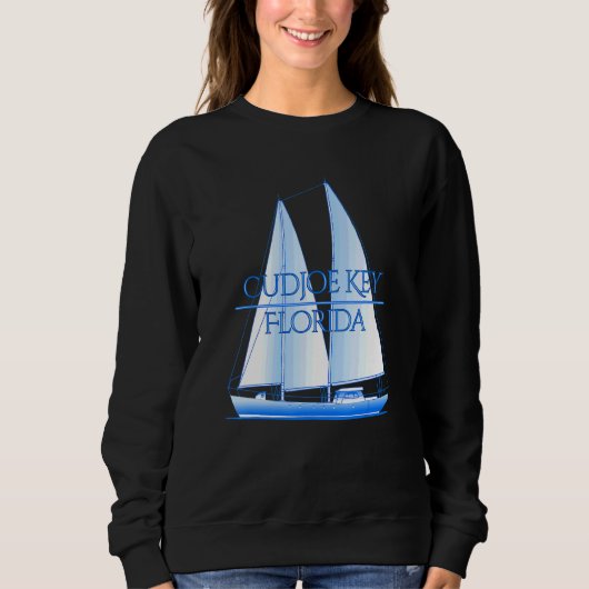 Cudjoe Key Florida Küste Nautical Segelschiff Sweatshirt (Vorderseite)