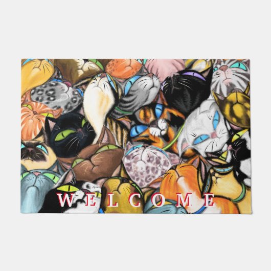 Cudling Cats Doormat - Willkommen Fußmatte (Vorderseite)