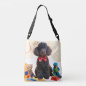 Cudly Black Poodle Chenille Tote Bag Tragetaschen Mit Langen Trägern (Rückseite)