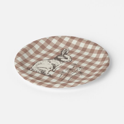 Cudly Bunny Rabbits Bonanza - Happy Oaster. Pappteller (Schrägansicht)