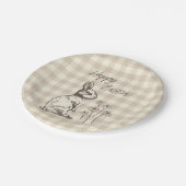 Cudly Bunny Rabbits Bonanza - Happy Oaster. Pappteller (Schrägansicht)