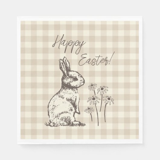 Cudly Bunny Rabbits Bonanza - Happy Oaster. Serviette (Vorderseite)