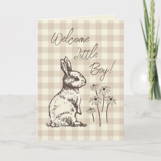 Cudly Bunny Rabbits Bonanza - neuer Baby Junge. Karte (Vorderseite)