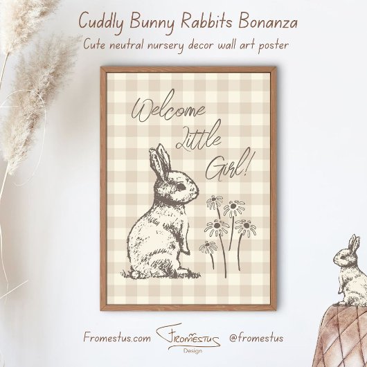 Cudly Bunny Rabbits Bonanza - neues Baby Mädchen. Poster