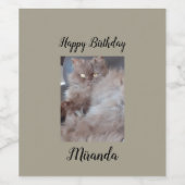 Cudly Cat Birthday Weinetikett (Einzelnes Label)