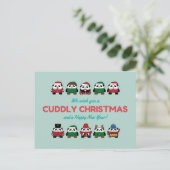 Cudly Christmas Panda Bear Postkarte (Stehend Vorderseite)