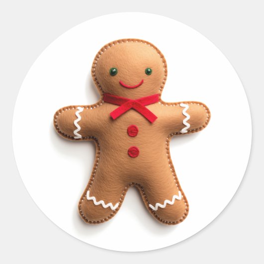 Cudly Gingerbread Cheer Runder Aufkleber (Vorderseite)