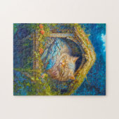 Cudly Kitten Bird Schlafen im Bird House Puzzle (Horizontal)