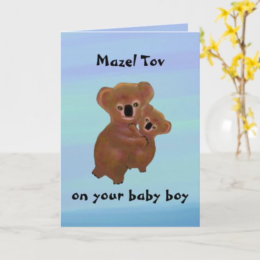 Cudly Koala Baby Karte (Gelbe Blume)