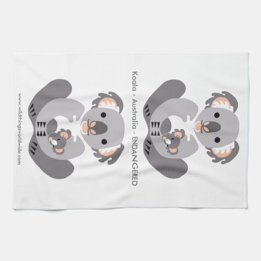 Cudly KOALA - Erhaltung - gefährdetes Tier Geschirrtuch (Horizontal)