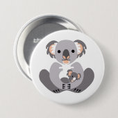 Cudly Koala- Marsupial - Aussie wild lebende Tiere Button (Vorne & Hinten)