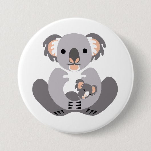 Cudly Koala- Marsupial - Aussie wild lebende Tiere Button (Vorderseite)