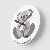 Cudly KOALA - Tierliebhaber - gefährdete Tiere Runde Wanduhr (Winkel)