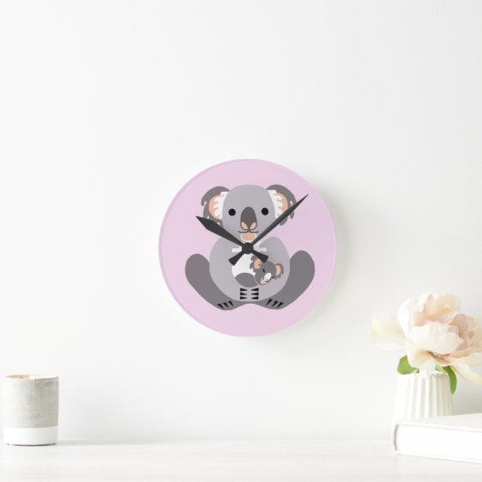 Cudly KOALA - Tierlover - Aussie wild lebende Tier Runde Wanduhr (Zuhause)