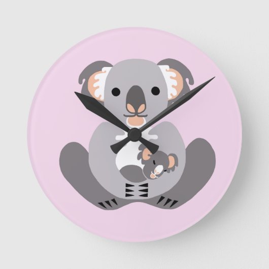 Cudly KOALA - Tierlover - Aussie wild lebende Tier Runde Wanduhr (Vorderseite)