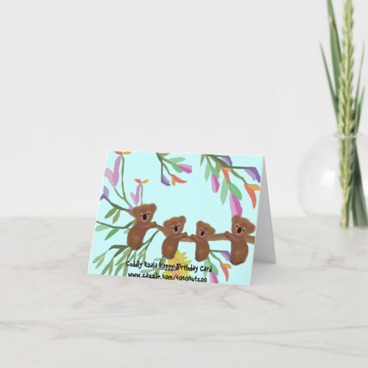 Cudly Koalas Geburtstagskarten Karte (Rückseite)