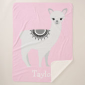 "Cudly Llama Dreams" Personalisiert Sherpa Blanket Sherpadecke (Vorderseite)