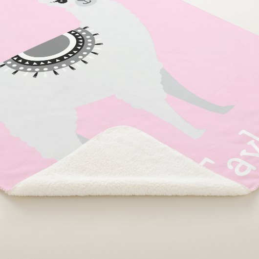"Cudly Llama Dreams" Personalisiert Sherpa Blanket Sherpadecke (3/4)