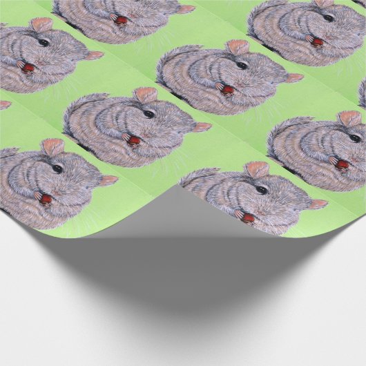 Cudly Nibbling Chinchilla Malerei Geschenkpapier (Ecke)