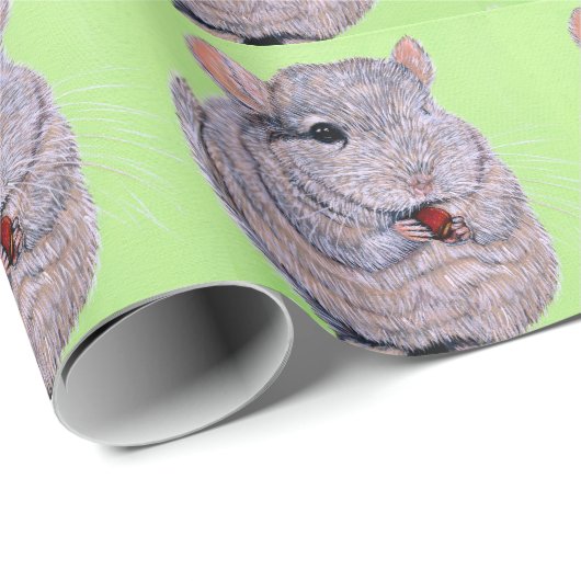 Cudly Nibbling Chinchilla Malerei Geschenkpapier (Rolleneckpunkt)