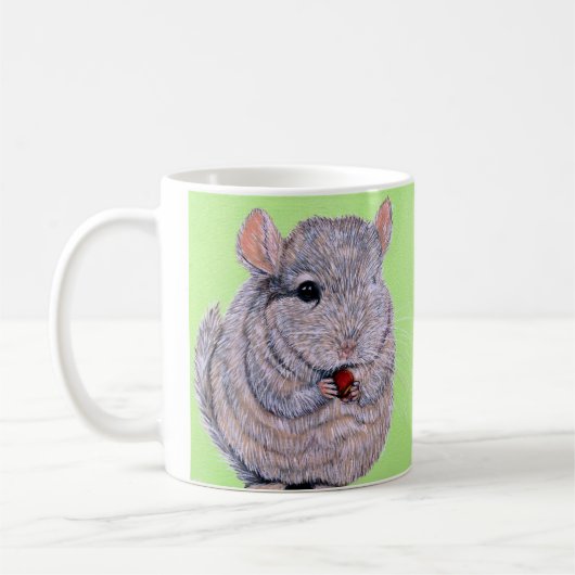 Cudly Nibbling Chinchilla Malerei Kaffeetasse (Links)