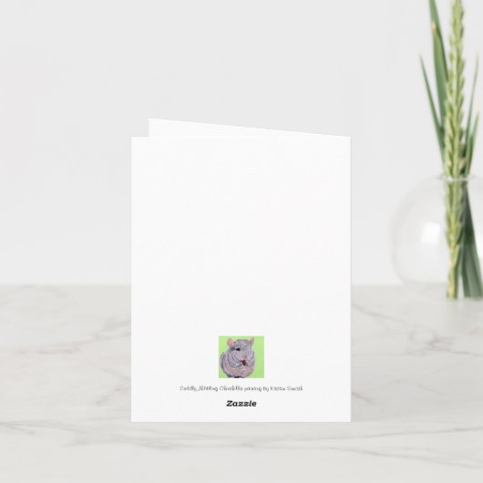 Cudly Nibbling Chinchilla Malerei Karte (Rückseite)